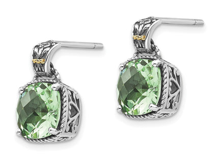 14k/Silver Two-Tone Earrings Style QTC907 - Classique Jewelry Inc.