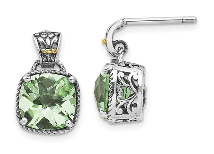 14k/Silver Two-Tone Earrings Style QTC907 - Classique Jewelry Inc.