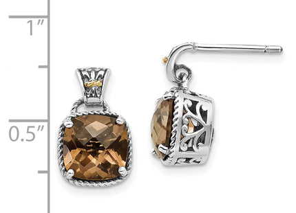 14k/Silver Two-Tone Earrings Style QTC919 - Classique Jewelry Inc.