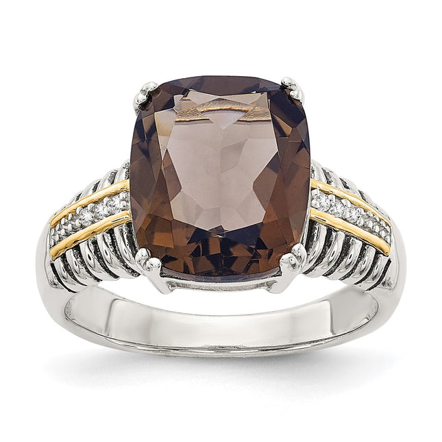 Sterling silver diamond ring