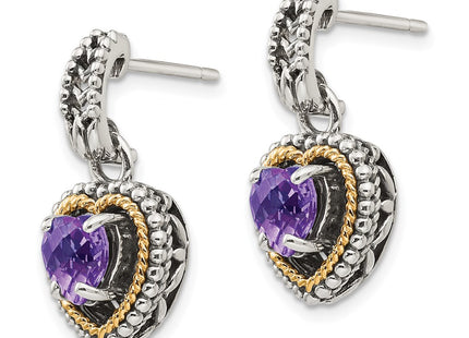 14k/Silver Two-Tone Earrings Style QTC951 - Classique Jewelry Inc.