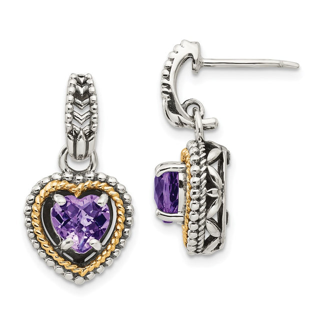 14k/Silver Two-Tone Earrings Style QTC951 - Classique Jewelry Inc.