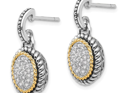 14k/Silver Two-Tone Earrings Style QTC954 - Classique Jewelry Inc.