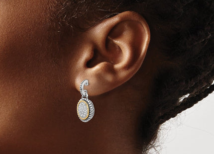 14k/Silver Two-Tone Earrings Style QTC954 - Classique Jewelry Inc.