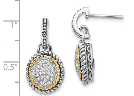 14k/Silver Two-Tone Earrings Style QTC954 - Classique Jewelry Inc.