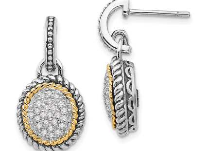 14k/Silver Two-Tone Earrings Style QTC954 - Classique Jewelry Inc.