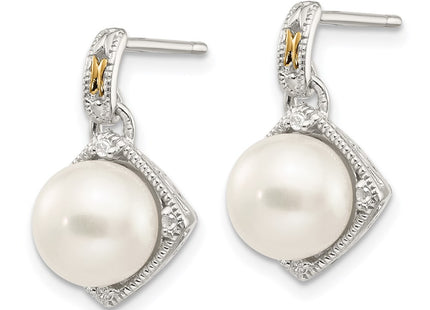 14k/Silver Two-Tone Earrings Style QTC960 - Classique Jewelry Inc.