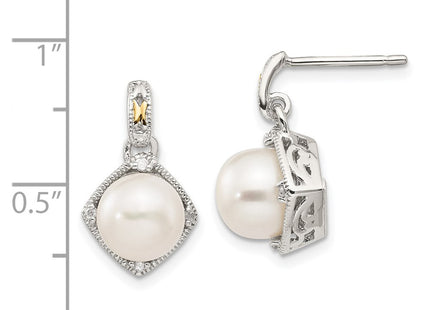 14k/Silver Two-Tone Earrings Style QTC960 - Classique Jewelry Inc.