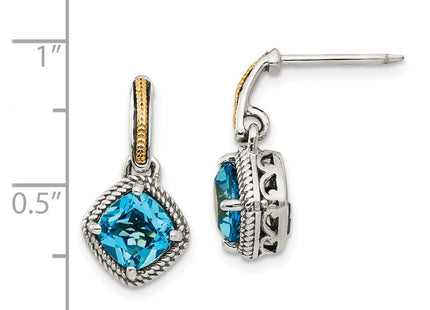 14k/Silver Two-Tone Earrings Style QTC962 - Classique Jewelry Inc.