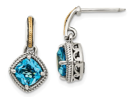 14k/Silver Two-Tone Earrings Style QTC962 - Classique Jewelry Inc.