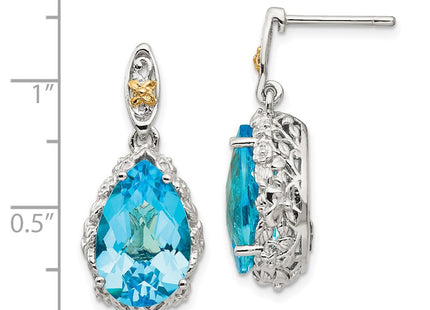 14k/Silver Two-Tone Earrings Style QTC975 - Classique Jewelry Inc.