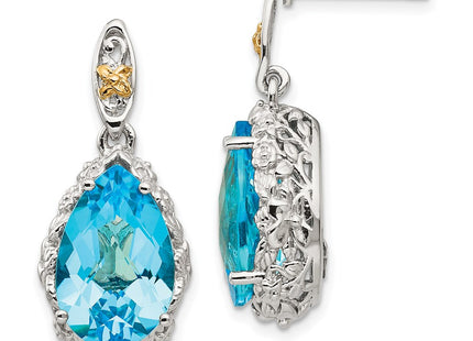 14k/Silver Two-Tone Earrings Style QTC975 - Classique Jewelry Inc.