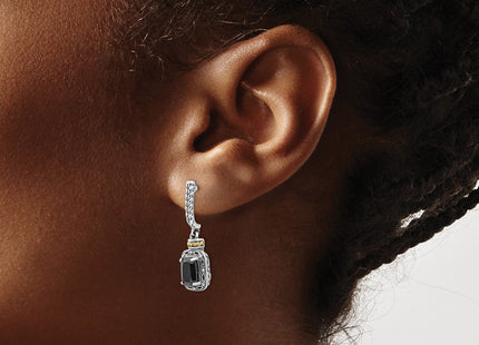 14k/Silver Two-Tone Earrings Style QTC988 - Classique Jewelry Inc.