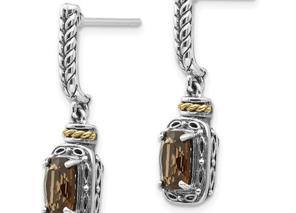 14k/Silver Two-Tone Earrings Style QTC989 - Classique Jewelry Inc.