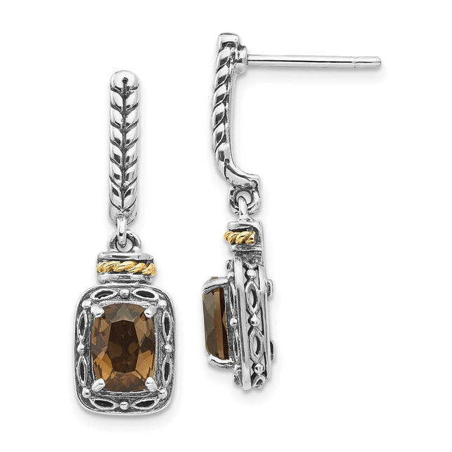 Sterling silver quartz drop earrings