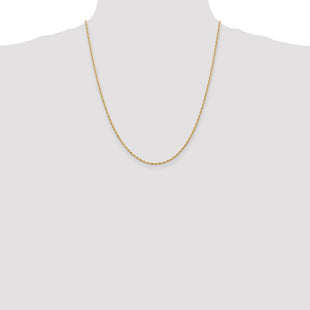 14K Diamond-cut Quadruple Rope Lobster Clasp Chain (Style QTR014-22)