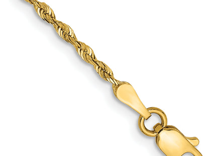 14K Diamond-cut Quadruple Rope Lobster Clasp Chain, 1 x 1.85mm