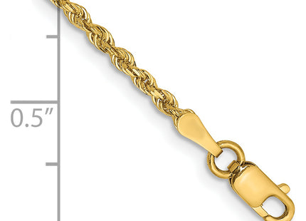 14K Diamond-cut Quadruple Rope Lobster Clasp Chain, 1 x 2mm
