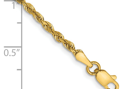 14K Diamond-cut Quadruple Rope Lobster Clasp Chain, 1 x 2.25mm