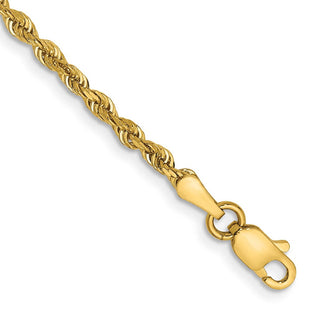 14K Diamond-cut Quadruple Rope Lobster Clasp Chain (Style QTR018-7)