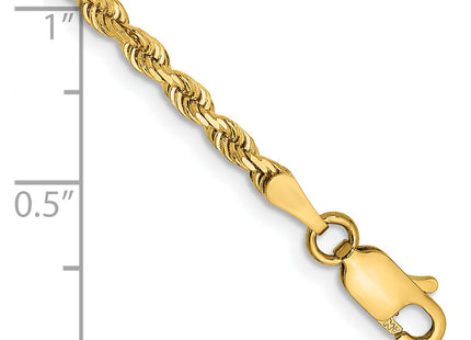 14K Diamond-cut Quadruple Rope Lobster Clasp Chain, 1 x 2.75mm