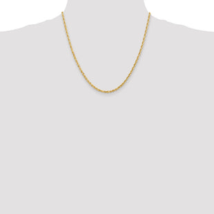 14K Diamond-cut Quadruple Rope Lobster Clasp Chain (Style QTR023-20)