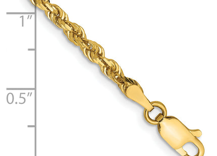14K Diamond-cut Quadruple Rope Lobster Clasp Chain, 1 x 3mm
