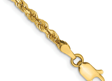 14K Diamond-cut Quadruple Rope Lobster Clasp Chain, 1 x 3mm