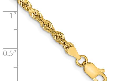 14K Diamond-cut Quadruple Rope Lobster Clasp Chain, 1 x 3.35mm