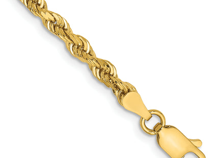 14K Diamond-cut Quadruple Rope Lobster Clasp Chain, 1 x 3.35mm