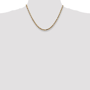 14K Diamond-cut Quadruple Rope Lobster Clasp Chain (Style QTR030-18)