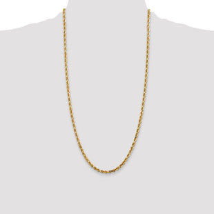 14K Diamond-cut Quadruple Rope Lobster Clasp Chain (Style QTR030-28)