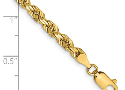 14K Diamond-cut Quadruple Rope Lobster Clasp Chain (Style QTR030-7)