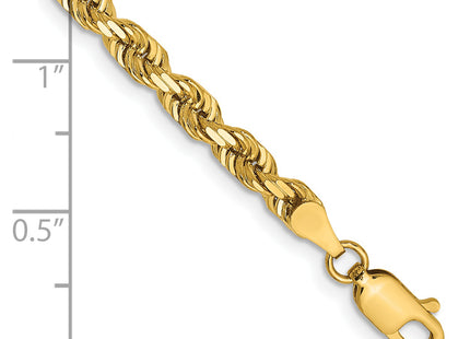 14K Diamond-cut Quadruple Rope Lobster Clasp Chain, 1 x 4mm