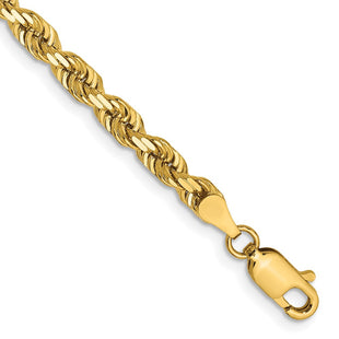 14K Diamond-cut Quadruple Rope Lobster Clasp Chain (Style QTR030-7)