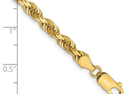14K Diamond-cut Quadruple Rope Lobster Clasp Chain, 1 x 4.5mm