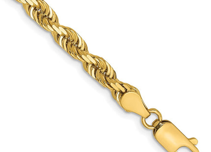 14K Diamond-cut Quadruple Rope Lobster Clasp Chain (Style QTR035-7)