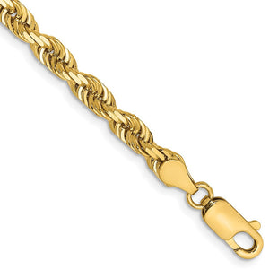 14K Diamond-cut Quadruple Rope Lobster Clasp Chain (Style QTR035-7)