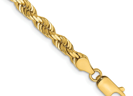 14K Diamond-cut Quadruple Rope Lobster Clasp Chain, 1 x 4.5mm