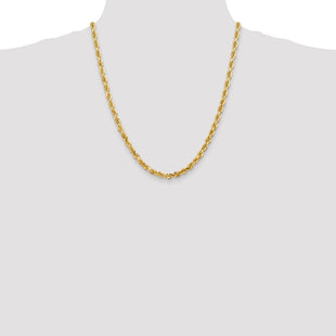 14K Diamond-cut Quadruple Rope Lobster Clasp Chain (Style QTR040-22)