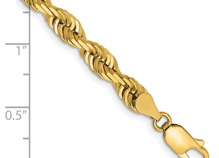 14K Diamond-cut Quadruple Rope Lobster Clasp Chain, 1 x 5mm