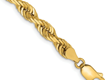 14K Diamond-cut Quadruple Rope Lobster Clasp Chain, 1 x 5mm
