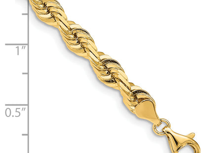 14K Diamond-cut Quadruple Rope Fancy Lobster Clasp Chain