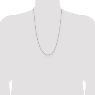 Sterling Silver Rhodium-plated Diamond-cut Round Box Chain (Style QVX019R-26)