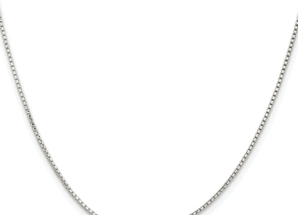 Sterling Silver Rhodium-plated Diamond-cut Round Box Chain, 16 x 1.1mm