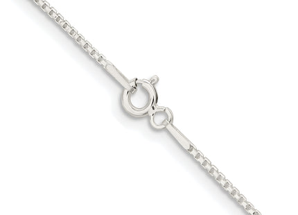 Sterling Silver Rhodium-plated Diamond-cut Round Box Chain, 16 x 1.1mm