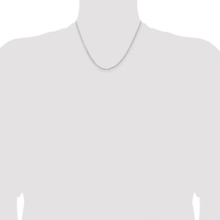Sterling Silver Rhodium-plated Diamond-cut Round Box Chain (Style QVX022R-18)