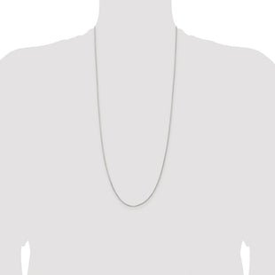 Sterling Silver Rhodium-plated Diamond-cut Round Box Chain (Style QVX022R-30)