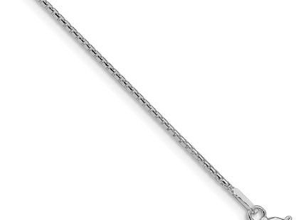 Sterling Silver Rhodium-plated Diamond-cut Round Box Chain, 16 x 1.1mm