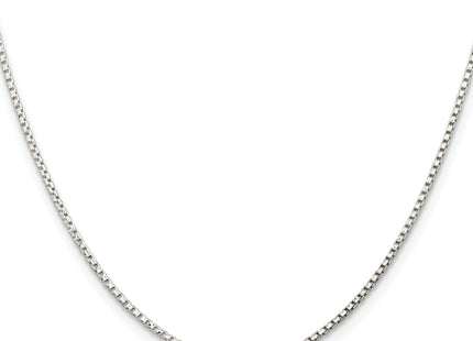 Sterling Silver Rhodium-plated Diamond-cut Round Box Chain, 22 x 1.3mm